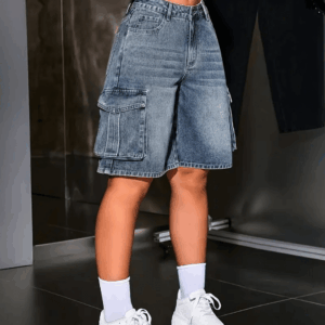 Retro Elastic Cargo Shorts